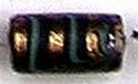 Glaskraal ton 21mm d.lila/goud p.st