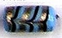 Glaskraal ton 21mm turkoois/goud p.st