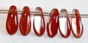 Glasdruppel 3 x 8mm Crystal / bruin 100st.