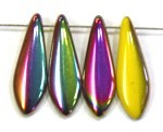 Glasdruppel 5x16mm opaque yellow/vitex 25st.