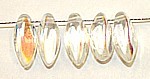 Glasdruppel 6x12mm twist  kristal AB 25st.