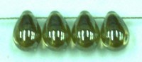 Glasdruppel 6x9mm tr. bruingroen gelusterd  25st.