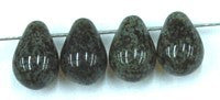 Glasdruppel 6x9mm tr.bruin/groen gelusterd 25st.