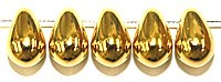 Glasdruppel 6x9mm tr. goud gecoat 25st.