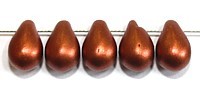 Glasdruppel 6x9mm redcopper gecoat 25st.
