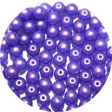 Glaskraal 4mm rond satin paars100st.