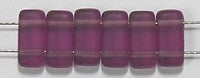 Two hole glaskraal 4x8mm amethyst mat 25st.