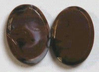 Cabochon 25x18mm bruin gemelleerd 2st
