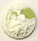Camee 20mm rond lime met liefdespaar