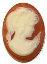 Camee 24x18mm bruin-beige p.st