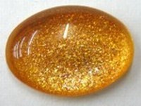 Glascabochon18x13mm goudgeel 5 st.