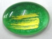 glascabochon18x13mm peridoot goudstreep 5 stuks