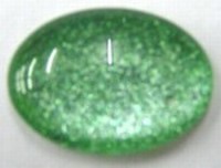 glascabochon18x13mm groen zilverglans 5 stuks