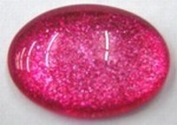 glascabochon18x13mm fuchsia/zilverglans 5 stuks