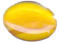 glascabochon18x13mm oranje goustreep 5 stuks