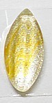 Glascaboucon ovaal 15x8mm tranp/gele vlek 5 stuks