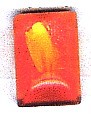 glascabochon 16x11mm oranje/goudstreep 5 stuks