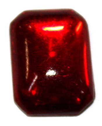 Cabochon rechthoek 10x14mm rood 5st