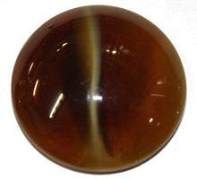 Cabochon 25mm rond bruin/witte streep p.st