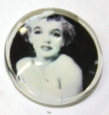 Glascabochon Marilyn Monroe zw/wit 16mm