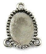tussenkast v. 18x13mm steen 3-ogen oudzilver 5 stu