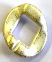 kunststof ring 40mm goud/wit per stuk