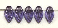 Glashanger bladvorm 6x10mm transp. amethyst 50st