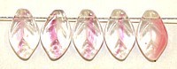 Glashanger bladvorm 8x12mm tr.rose gevlekt 25st