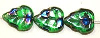 Glaskraal 12x10mm blad tr. groen  azuro str.16st.