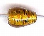 Glaskraal ovaal 12mm topaasbruin goldfoil 10st