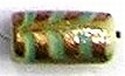 Glaskraal ton 21mm melk/groen/goud p.st