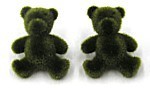 knoop teddybeer groen fluweel per stuk