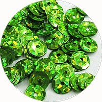 Pailleten cup 6mm groen disco 10 gram