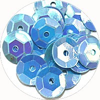 Pailleten cup 8mm blauw AB 10 gram