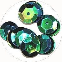 Pailleten cup 10mm blauw groen AB 10 gram