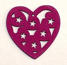 Houten hart 23mm opengewerkt rose p.st.