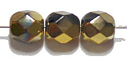 Facetkraal 6mm Jet Golden Rainbow 25st.