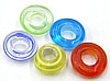 mini-donut glas multicolor transparant 4x8mm 25 st