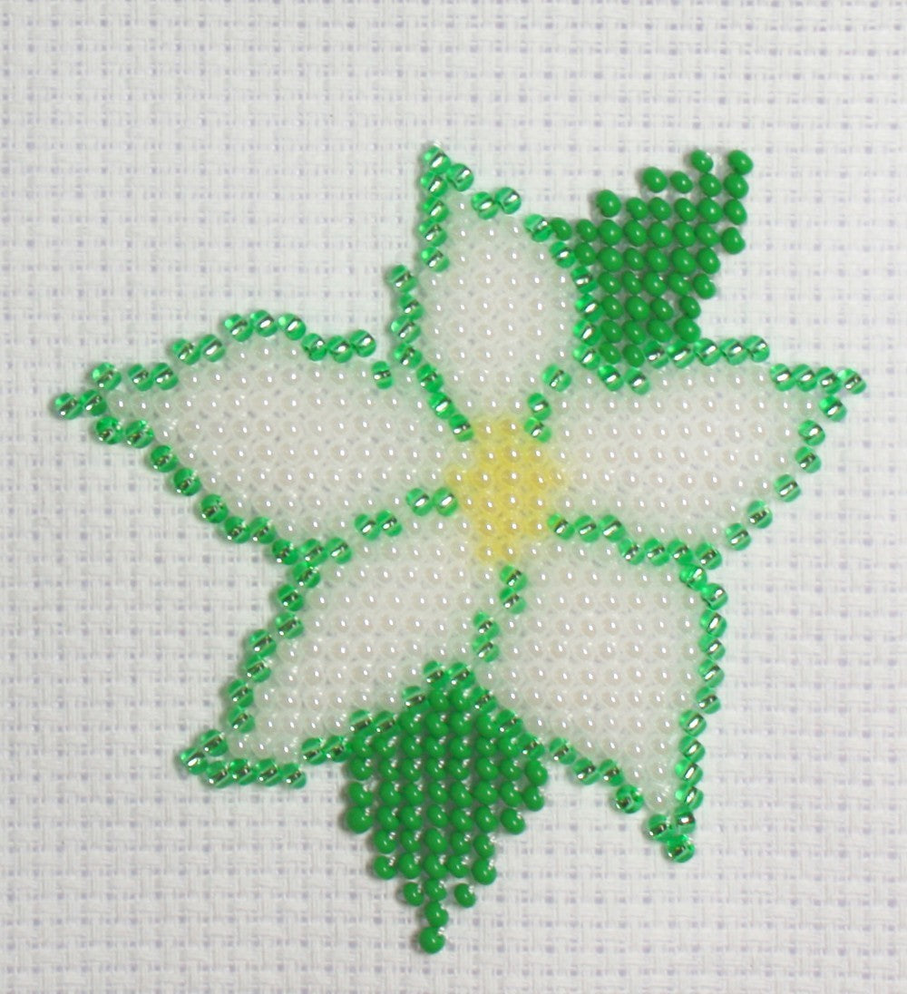 Borduurpakket Kerstster wit 4x6cm