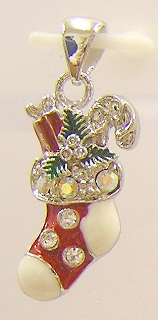 Swarovski bedel Kerstsok rood/wit