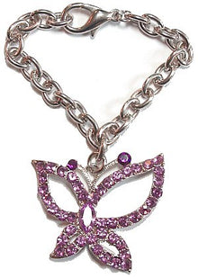 Swarovski vlinder 35x40mm amethist + 15cm ketting