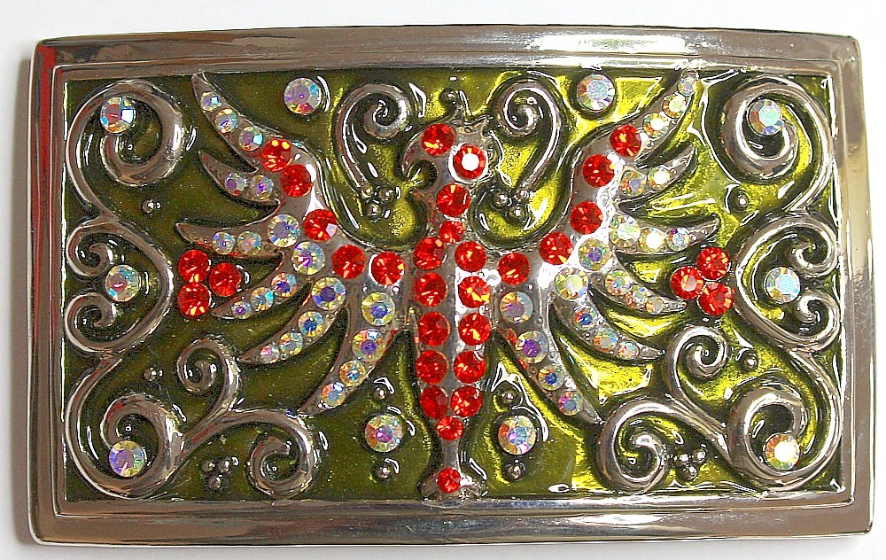 Swarovski riemgesp 5,5x9,5cm adelaar sun/transp.AB voor 4cm riem