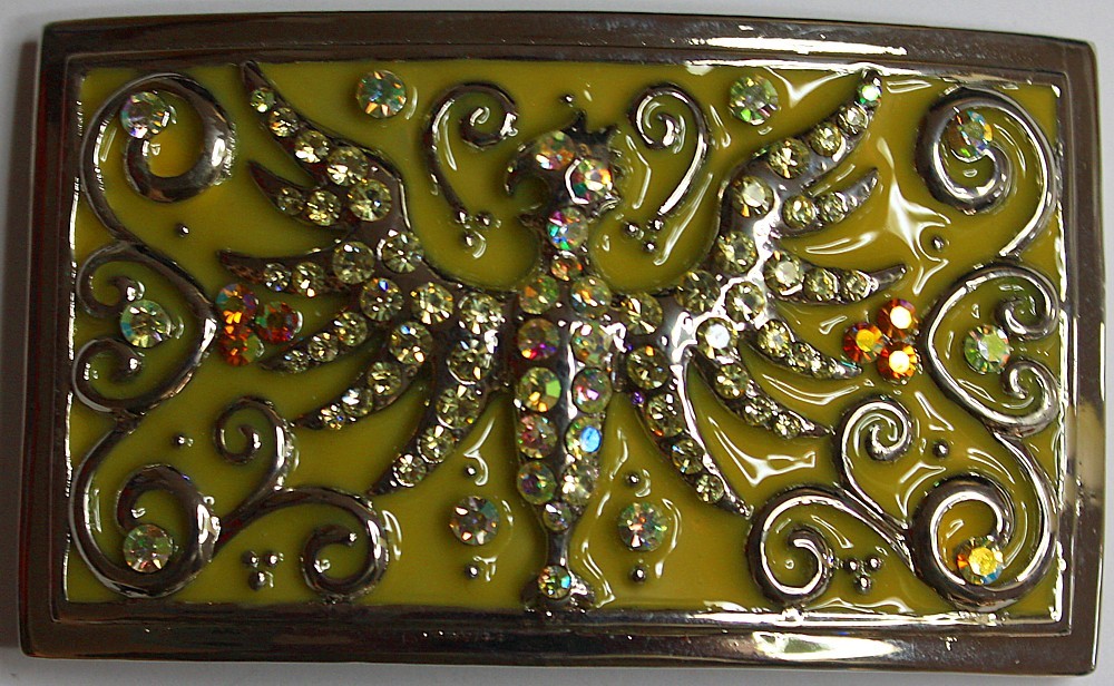 Swarovski riemgesp 5,5x9,5cm adelaar citrien/transp.AB voor 4cm riem