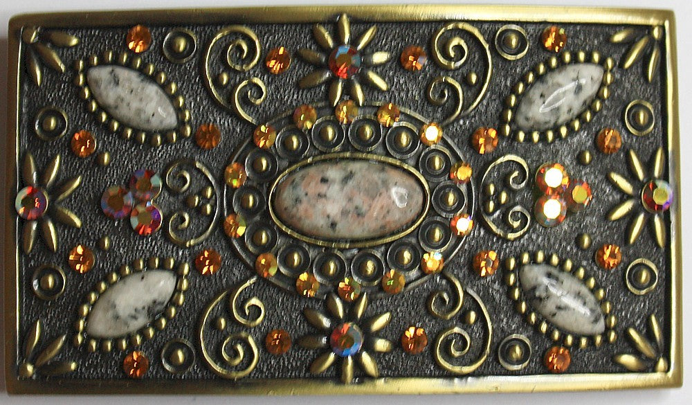Swarovski riemgesp 5,5x9,5cm topaas/AB voor 4cm riem
