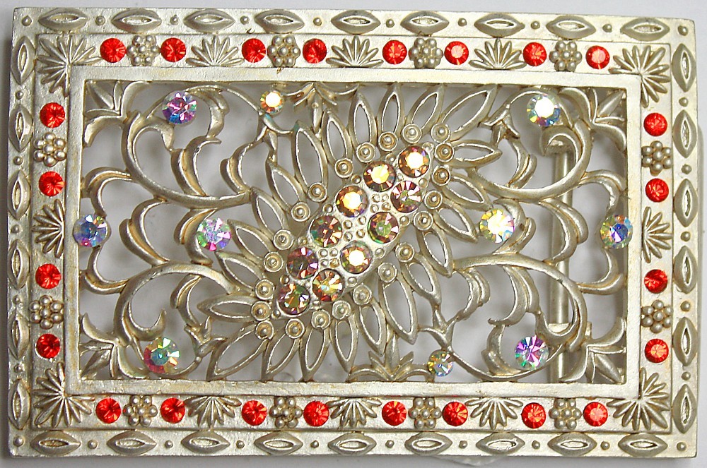 Swarovski riemgesp 6x9cm sun/transp.AB voor 4cm riem