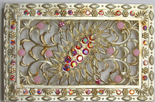Swarovski riemgesp 6x9cm roze/fuchsia AB voor 4cm riem