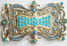 Swarovski riemgesp 6x10cm aua/blauw voor 4cm riem