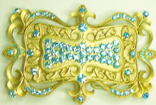 Swarovski riemgesp 6x10cm lichtblauw voor 4cm riem