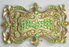 Swarovski riemgesp 6x10cm peridoot voor 4cm riem