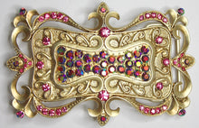 Swarovski riemgesp 6x10cm roze/multicolor AB voor 4cm riem